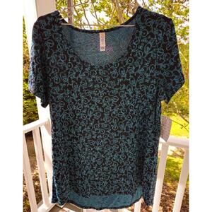 LuLaRoe Classic T Size Large New With Tags L Tee Blue Bicycle Print On Black